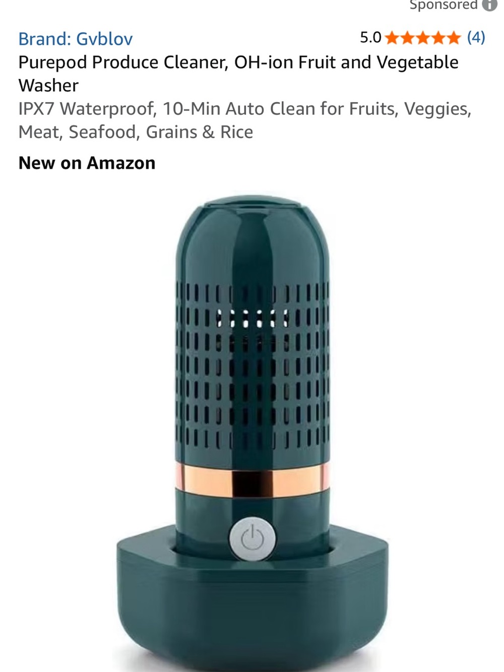 Teal Produce Cleaner with Rose Gold Accent